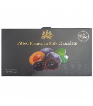BELEVINI | PITTED PRUNES | IN MILK CHOCOLATE | 200 G 